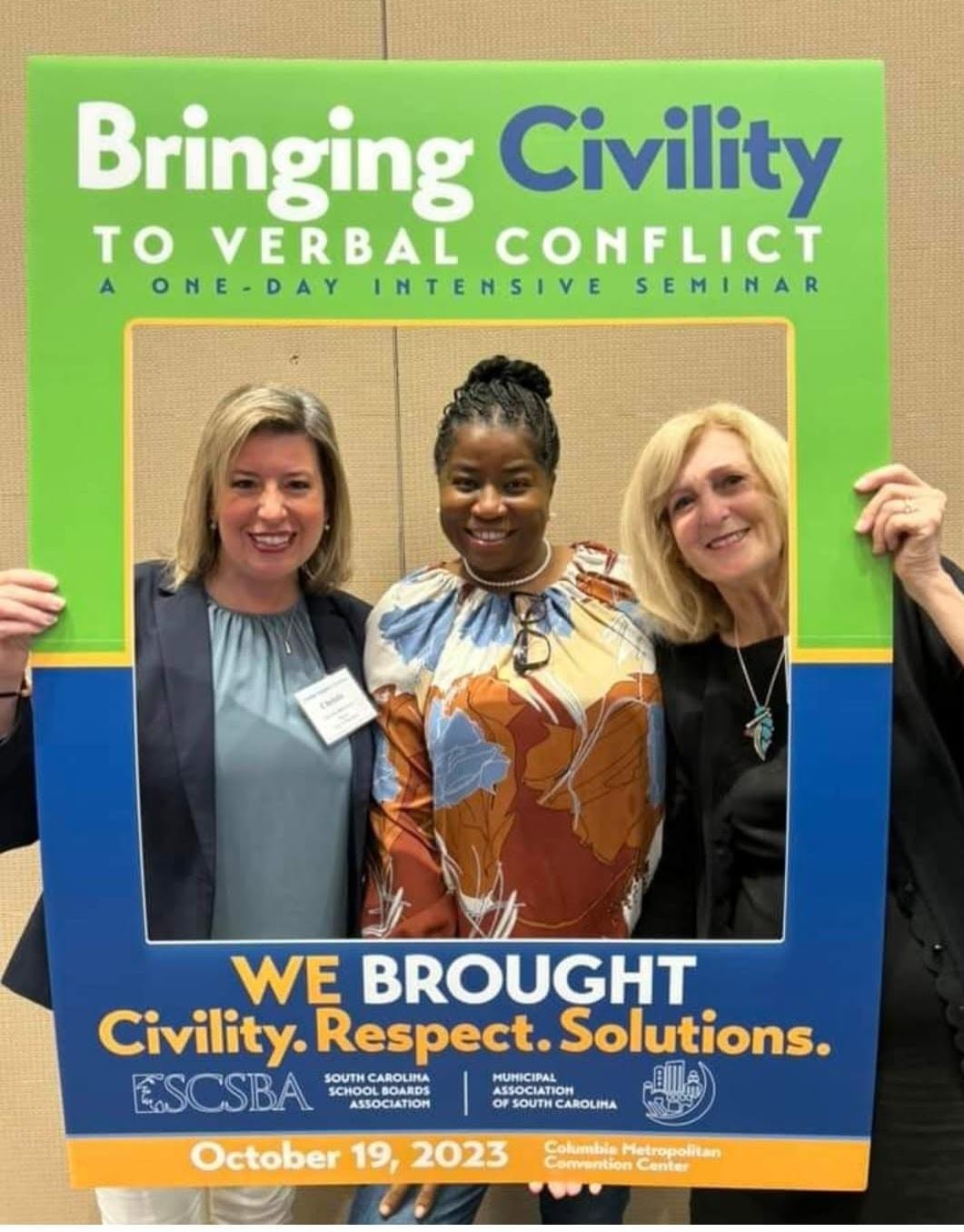 Tarah Cousar-Johnson at the Bringing Civility to Verbal Conflict seminar with fellow attendees