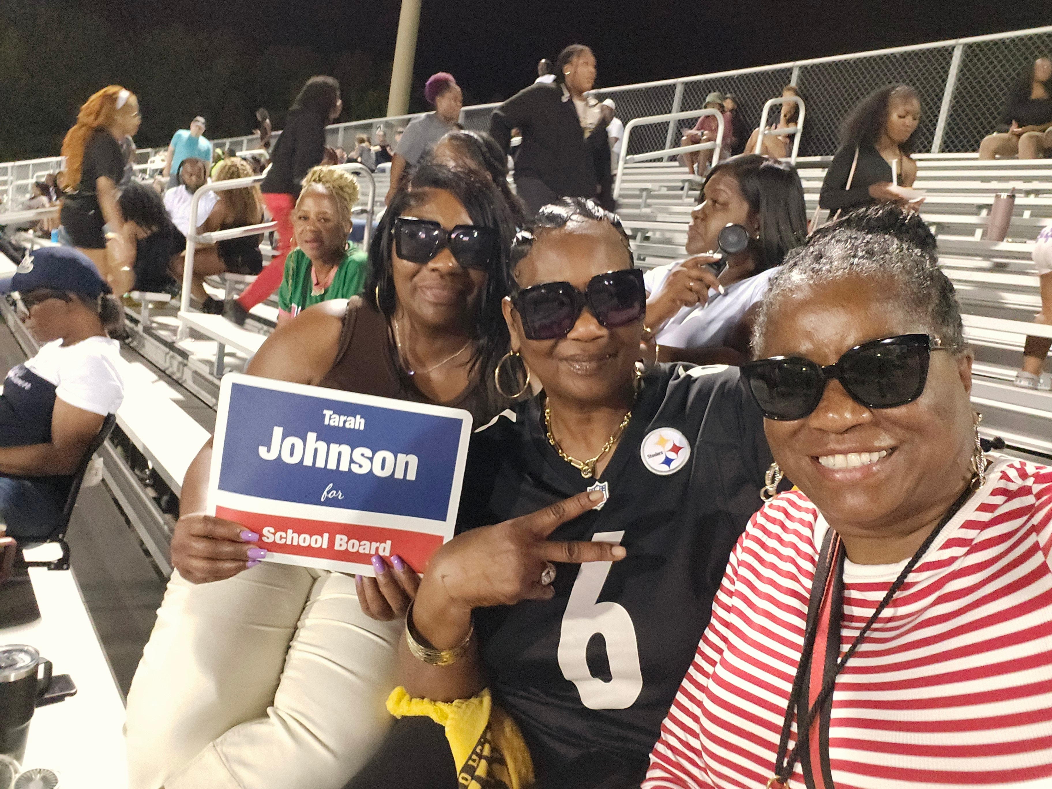 Tarah Cousar-Johnson with a classmate and former student at Crestwood High School